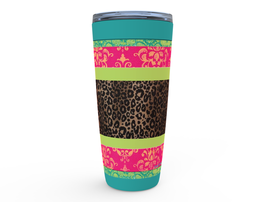 Cowgirl Roots™ Leopard Serape Print Tumbler 20oz Stainless Steel Insulated Hot and Cold Travel Mugs