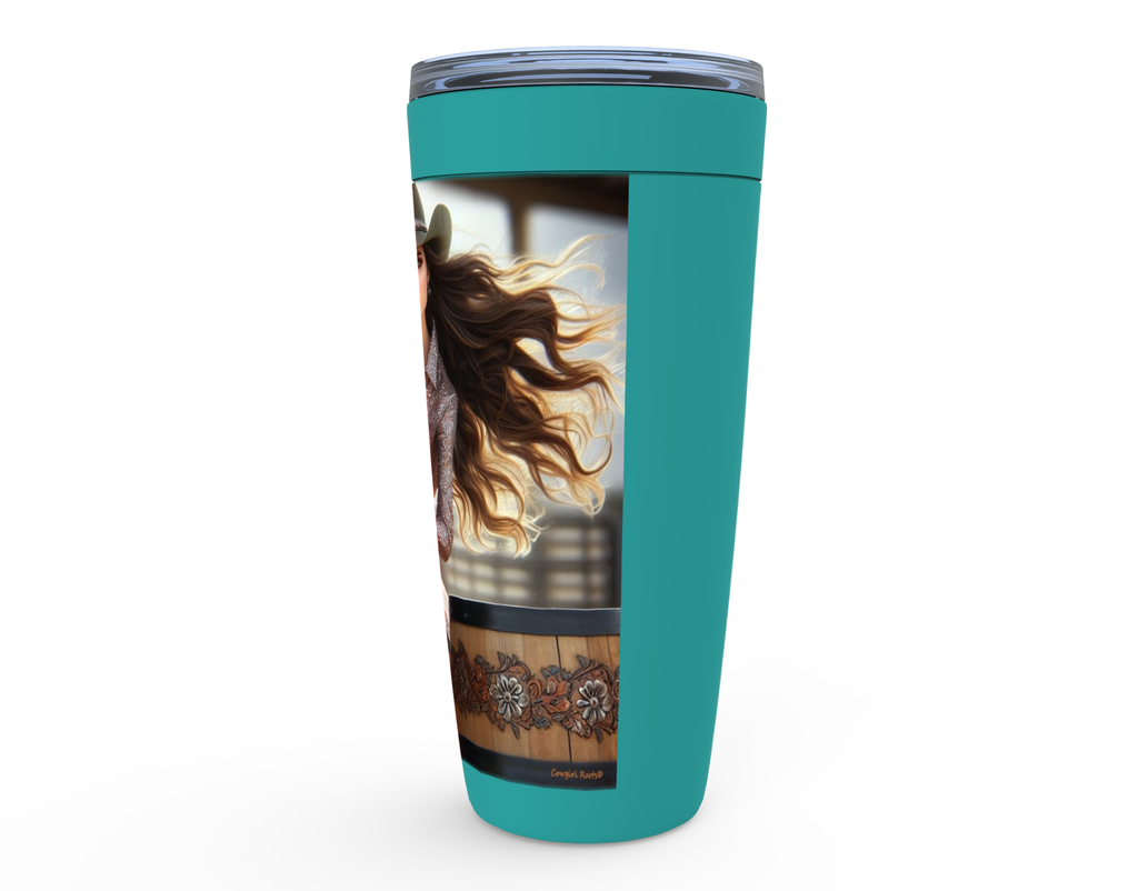 Cowgirl Roots™ Tumbler 20oz Rodeo Barrel Racer Stainless Steel Insulated Hot and Cold Travel Tumbler Mugs