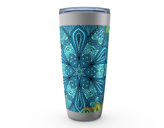 Cowgirl Roots™ Bohemian Tribal Flowers Tumbler 20oz Stainless Steel Insulated Hot and Cold Travel Mugs