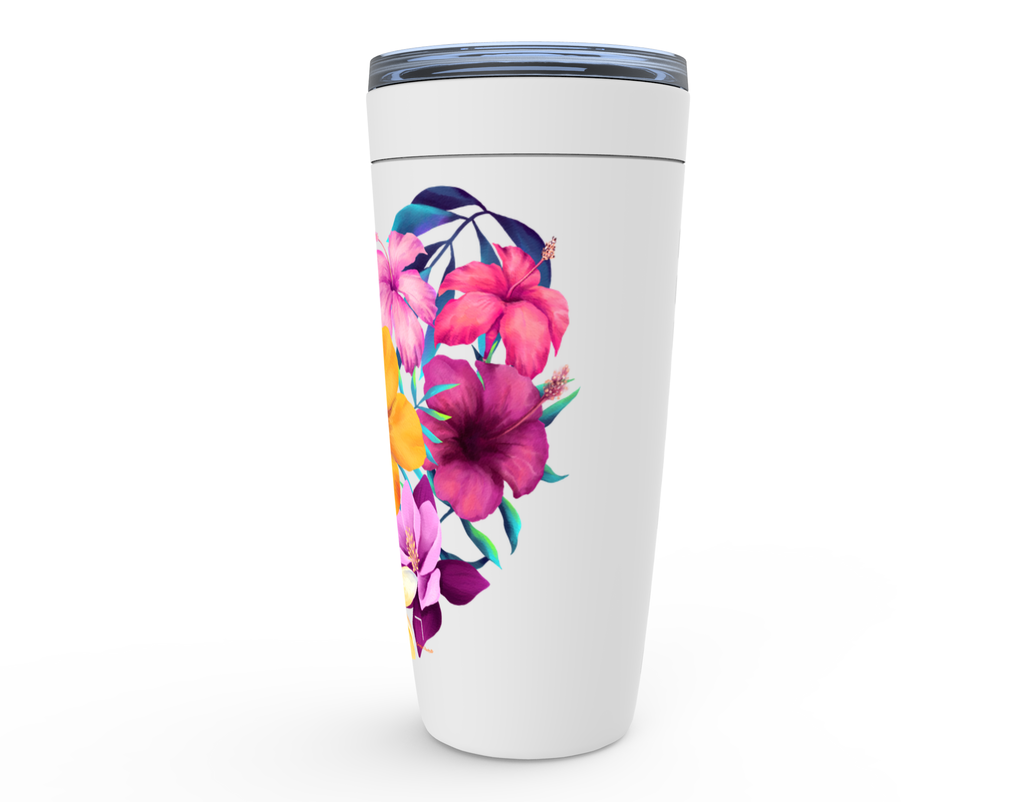 Cowgirl Roots™ Tropical Flower Heart Tumbler 20oz Stainless Steel Insulated Hot and Cold Travel Mugs