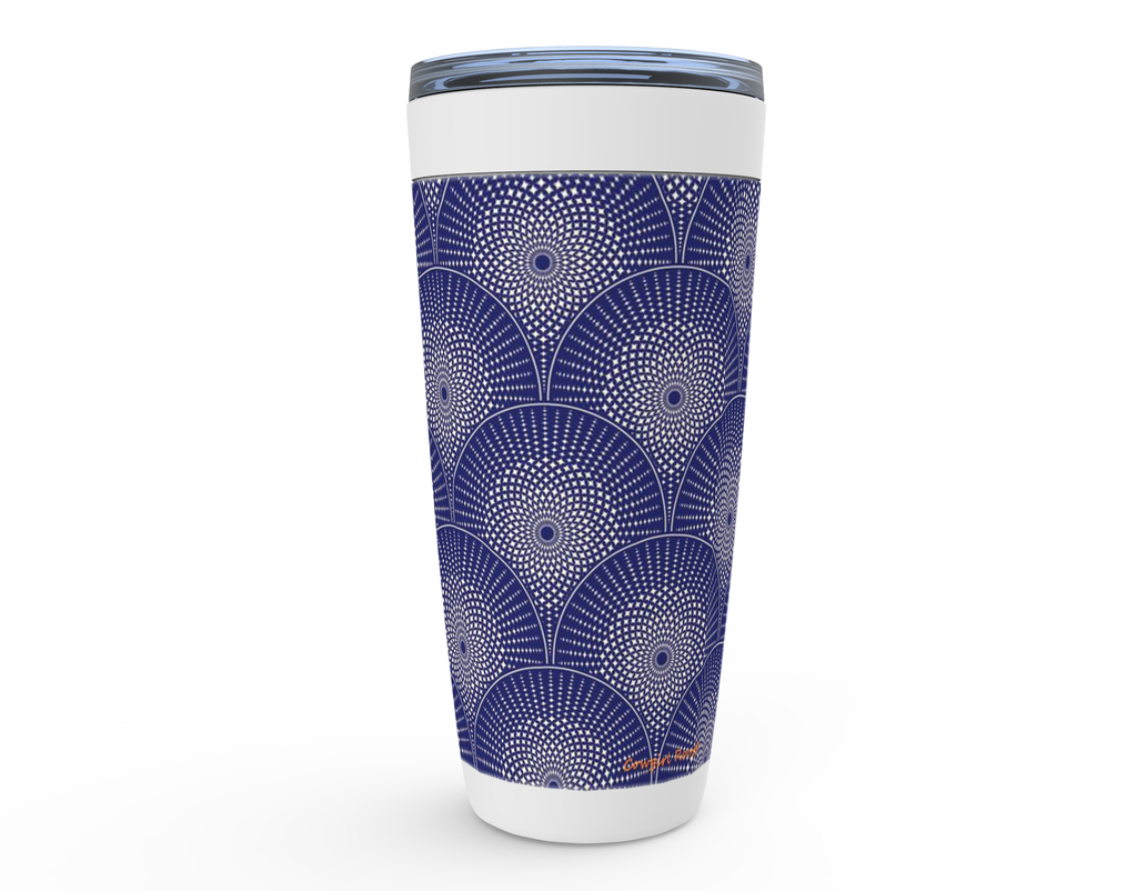 Cowgirl Roots™Medallion Blue Tumbler 20oz Stainless Steel Insulated Hot and Cold Travel Mugs