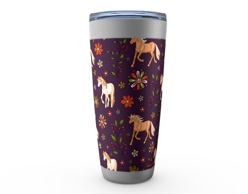 Cowgirl Roots™ Horse Blossoms Tumbler 20oz Stainless Steel Insulated Hot and Cold Travel Mugs