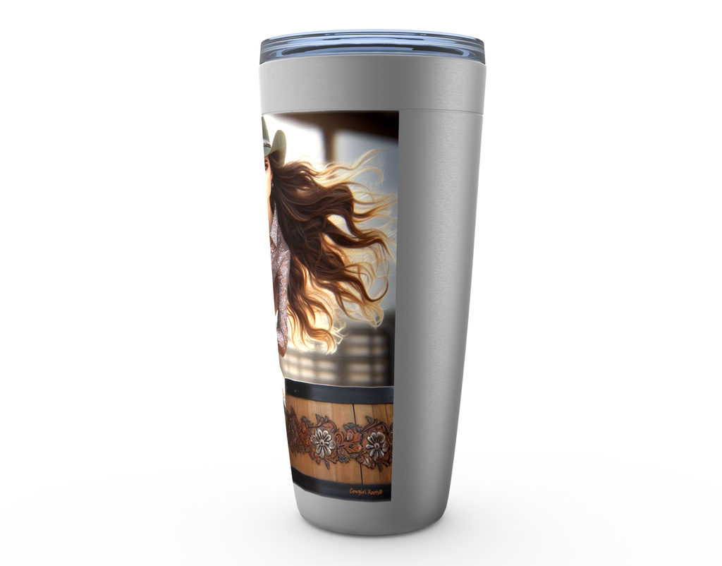 Cowgirl Roots™ Tumbler 20oz Rodeo Barrel Racer Stainless Steel Insulated Hot and Cold Travel Tumbler Mugs