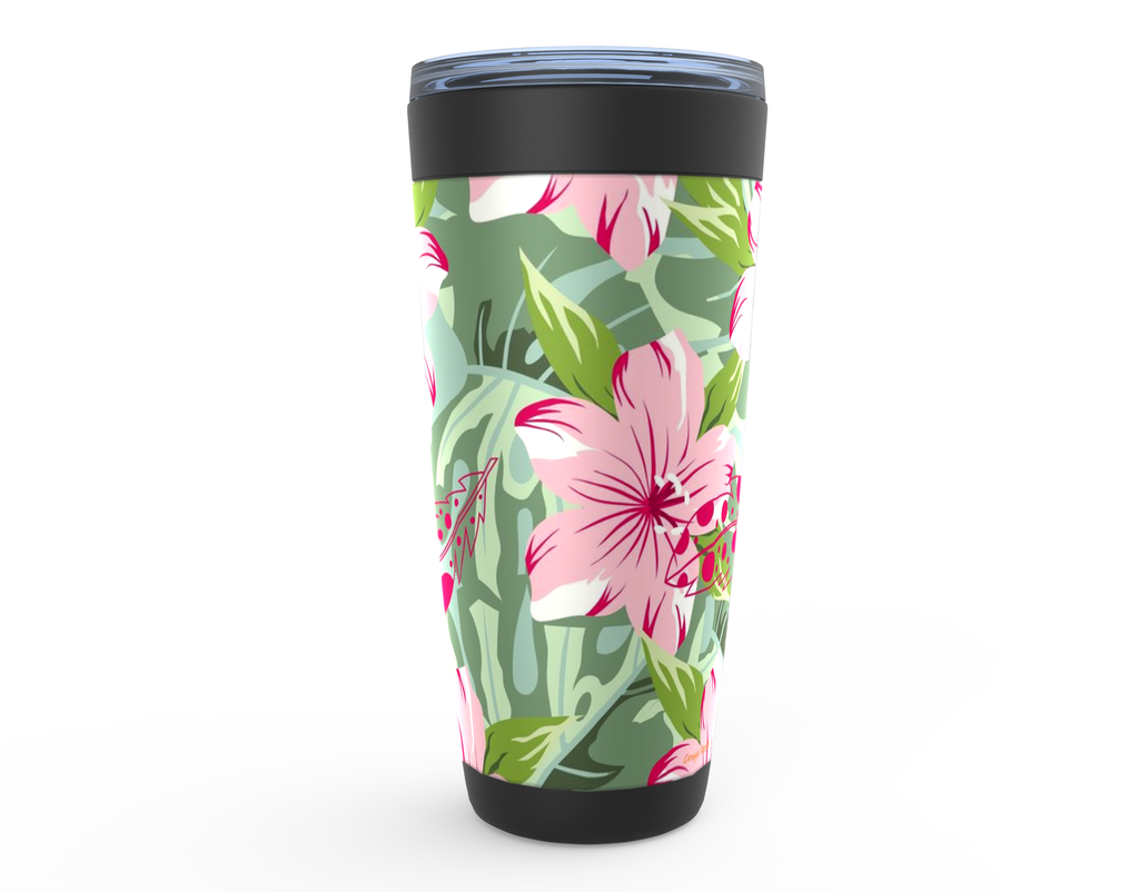 Cowgirl Roots™ Allamanda Flowers and Feathers Tumbler 20oz Stainless Steel Insulated Hot and Cold Travel Mugs