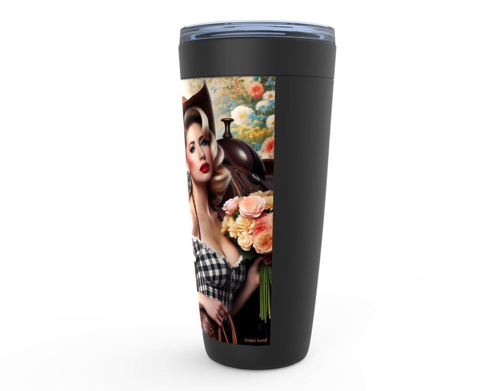 Cowgirl Roots™ Jolene Pin Up Cowgirl Tumbler 20oz Stainless Steel Insulated Hot and Cold Travel Mugs