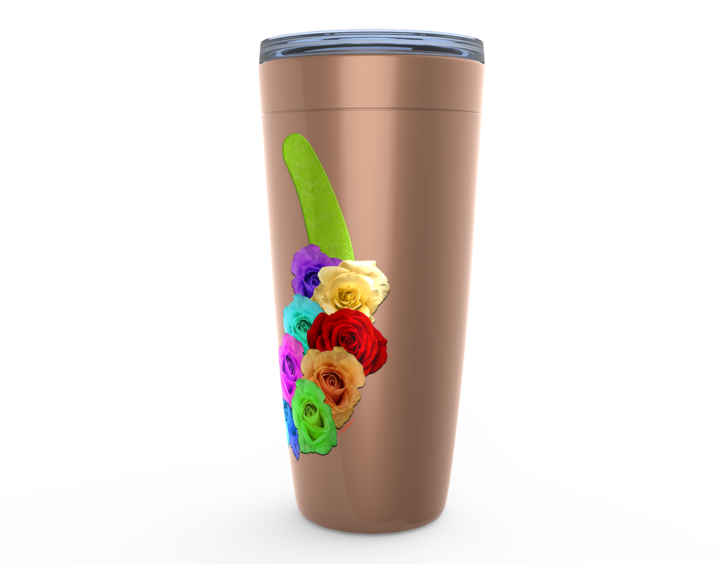 Cowgirl Roots™ Lucky Roses in Lime Tumbler 20oz Stainless Steel Insulated Hot and Cold Travel Mugs