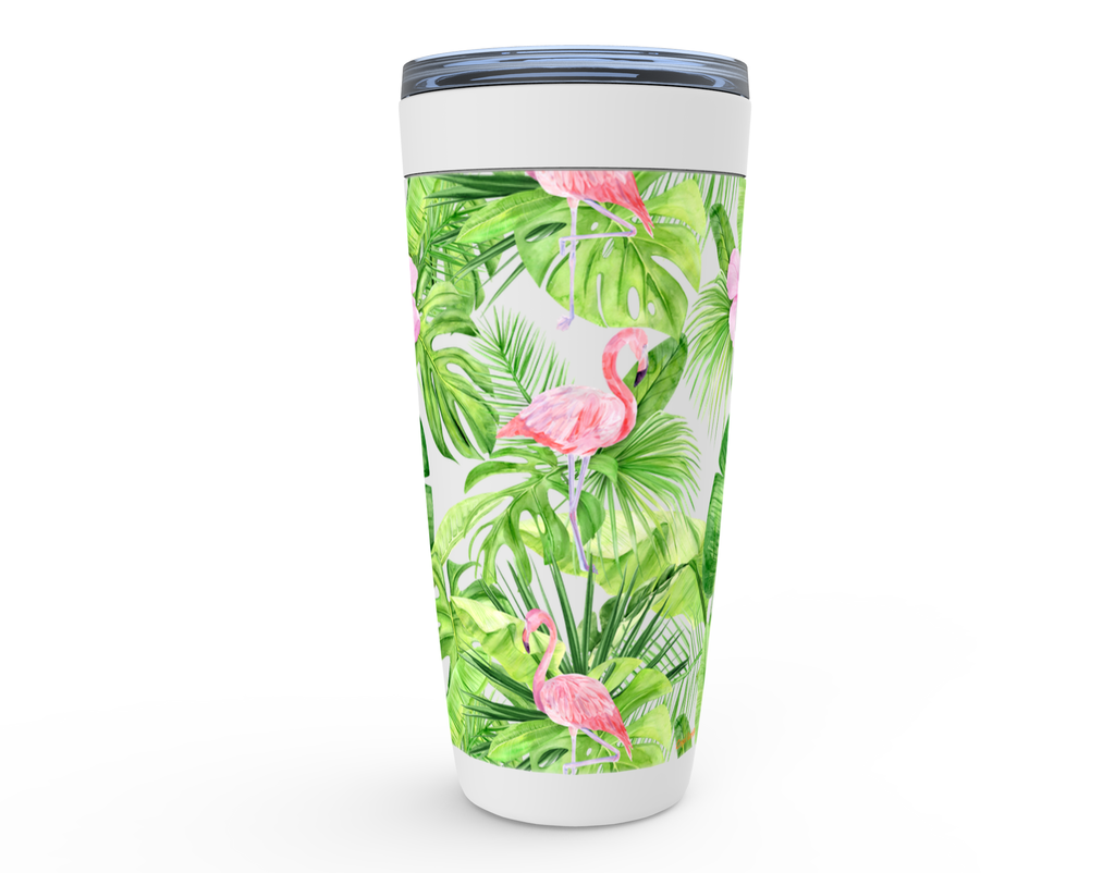 Cowgirl Roots™ Tropical Flamingos Tumbler 20oz Stainless Steel Insulated Hot and Cold Travel Mugs