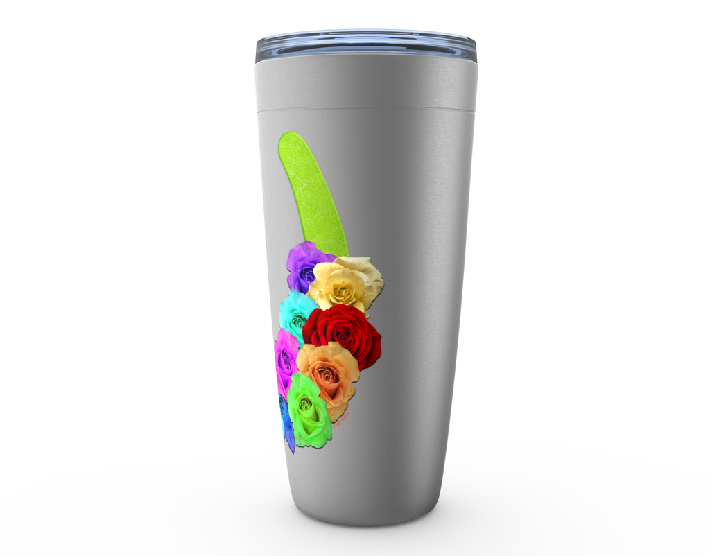 Cowgirl Roots™ Lucky Roses in Lime Tumbler 20oz Stainless Steel Insulated Hot and Cold Travel Mugs