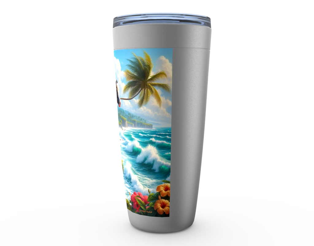 Cowgirl Roots™ Tropical Red and White Paint Horse Tumbler 20oz Stainless Steel Insulated Hot and Cold Travel Mugs