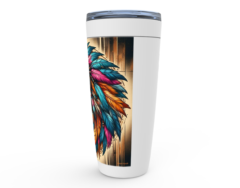 Cowgirl Roots™ Tribal Horse Chief Tumbler 20oz Rodeo Barrel Racer Stainless Steel Insulated Hot and Cold Travel Tumbler Mugs