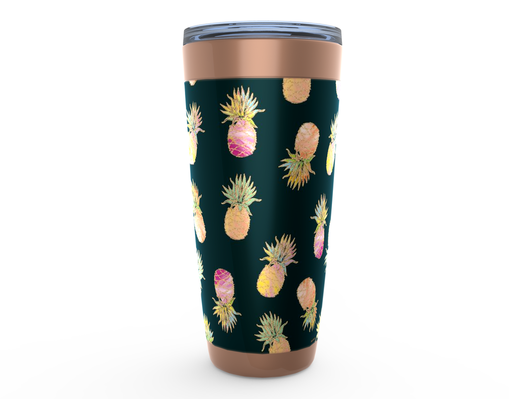 Cowgirl Roots™ Pineapples Design Tumbler 20oz Stainless Steel Insulated Hot and Cold Travel Mugs