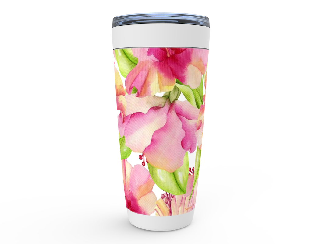 Cowgirl Roots™ Hawaiian Hibiscus Flowers Tumbler 20oz Stainless Steel Insulated Hot and Cold Travel Mugs