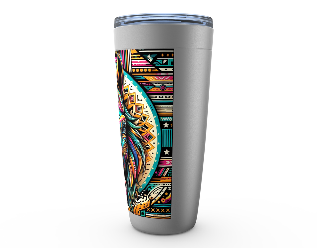 Cowgirl Roots™ Tumbler 20oz Dusty the Tribal Horse Stainless Steel Insulated Hot and Cold Travel Tumbler Mugs