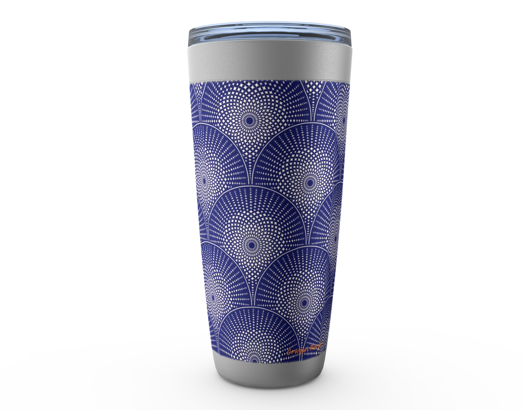 Cowgirl Roots™Medallion Blue Tumbler 20oz Stainless Steel Insulated Hot and Cold Travel Mugs