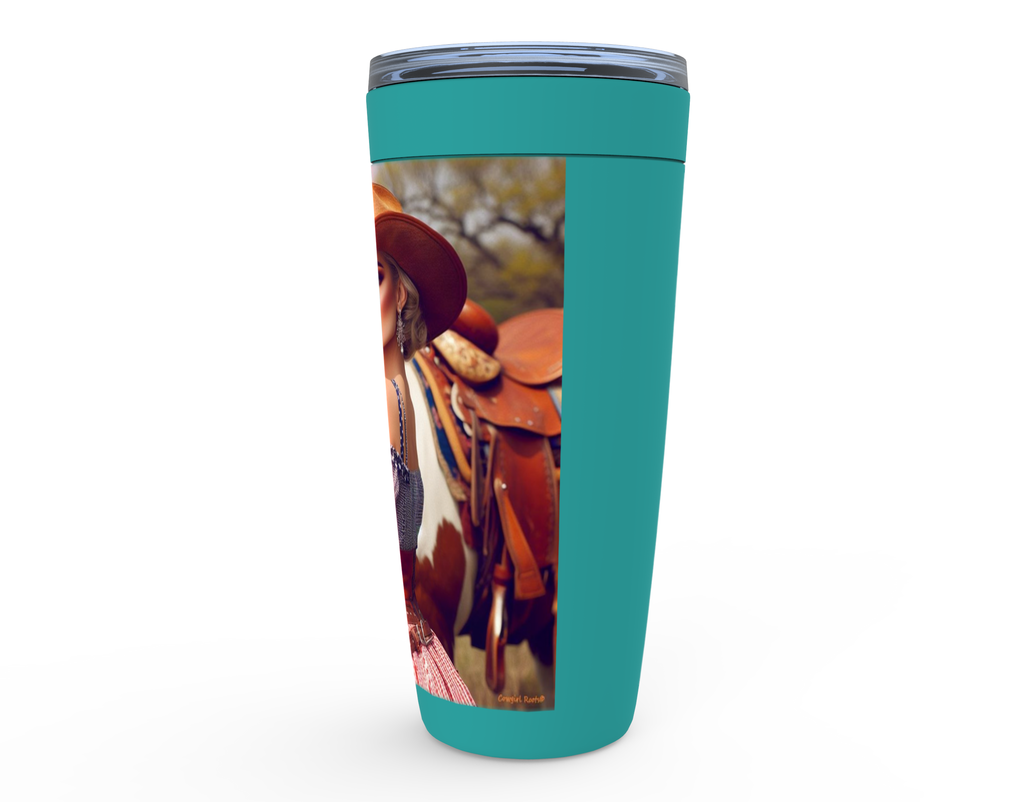 Cowgirl Roots™ Prairie Pin Up Cowgirl Tumbler 20oz Stainless Steel Insulated Hot and Cold Travel Mugs