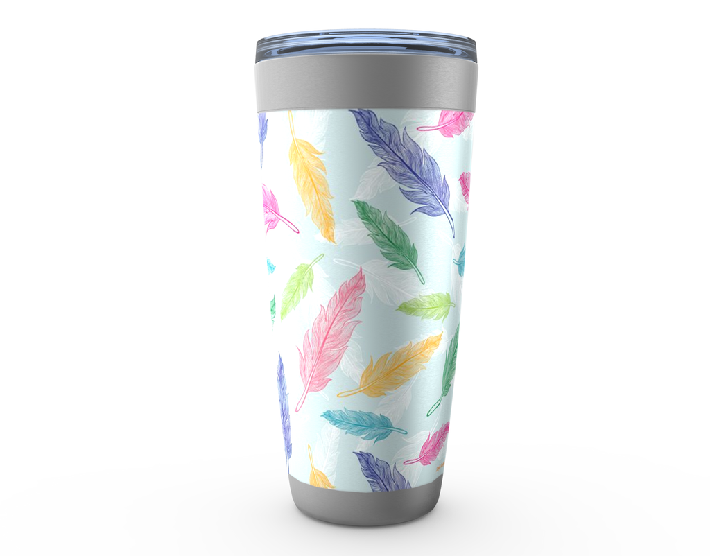 Cowgirl Roots™ Spring Feathers Tumbler 20oz Stainless Steel Insulated Hot and Cold Travel Mugs