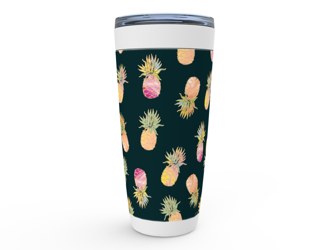 Cowgirl Roots™ Pineapples Design Tumbler 20oz Stainless Steel Insulated Hot and Cold Travel Mugs