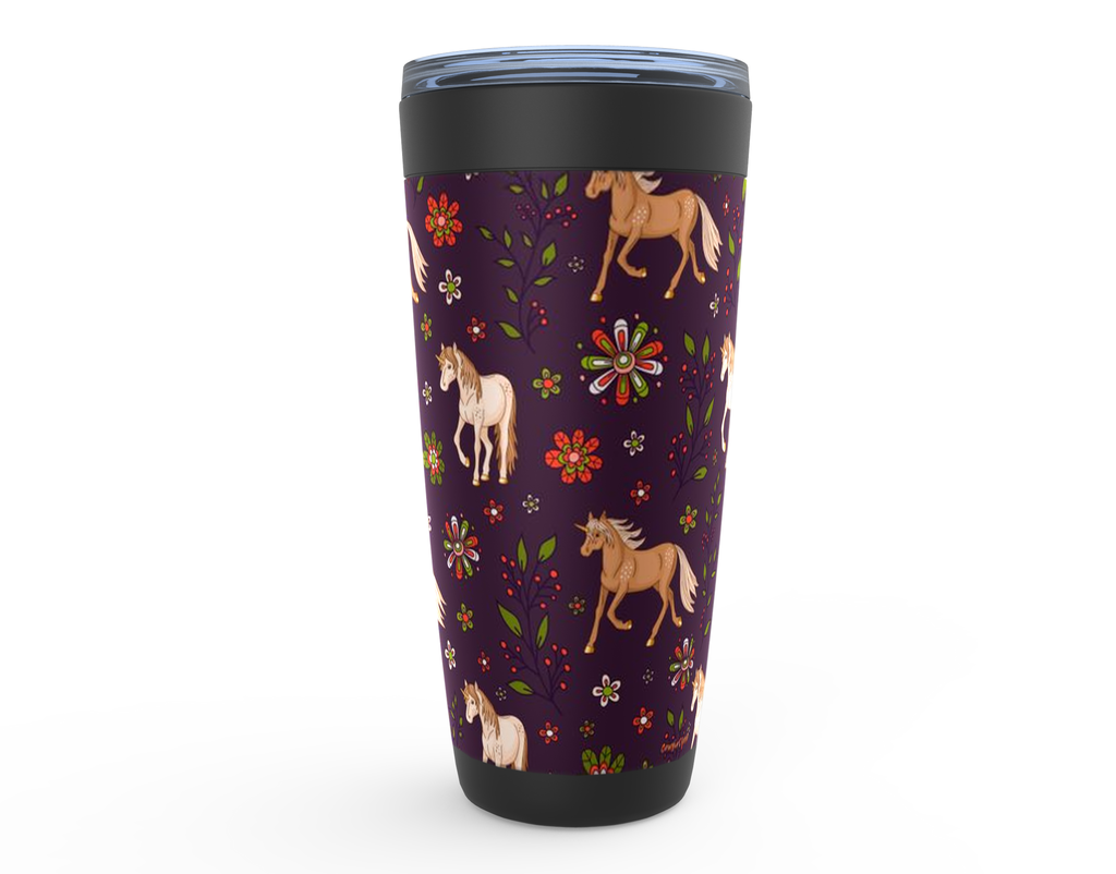 Cowgirl Roots™ Horse Blossoms Tumbler 20oz Stainless Steel Insulated Hot and Cold Travel Mugs