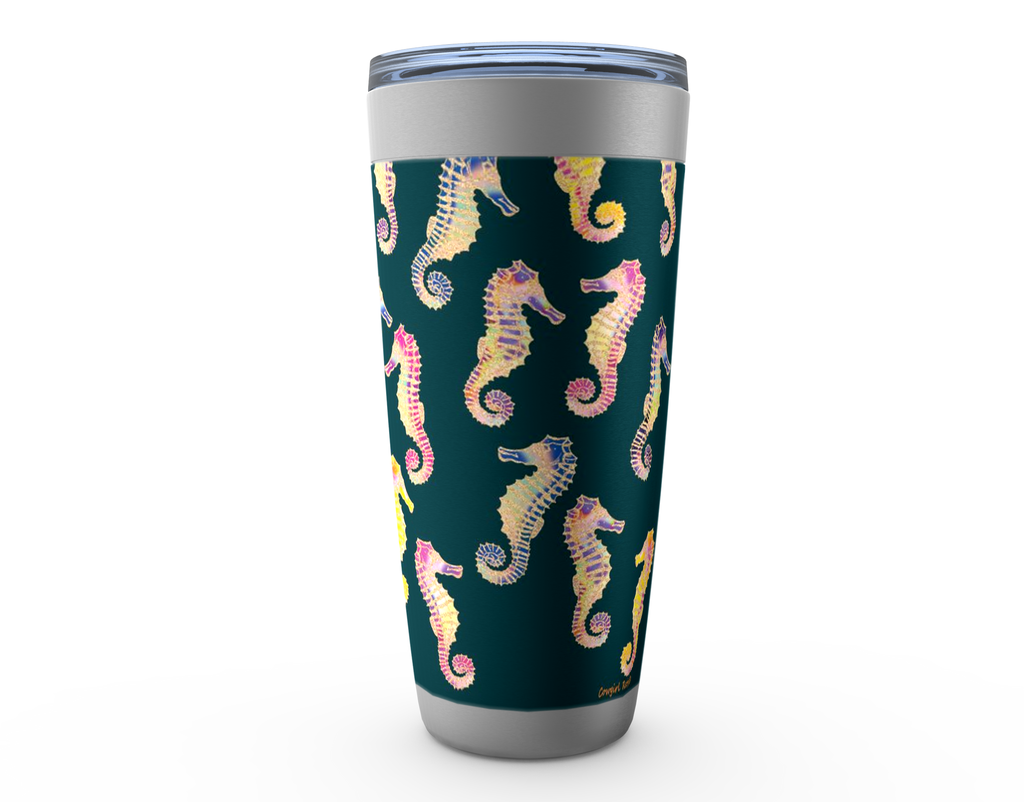 Cowgirl Roots™ Rainbow Seahorses Tumbler 20oz Stainless Steel Insulated Hot and Cold Travel Mugs