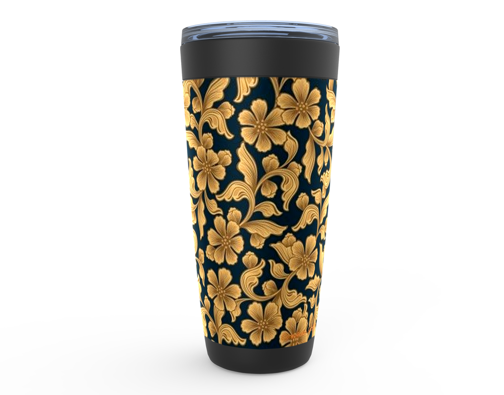 Cowgirl Roots™ Golden Flowers Tumbler 20oz Stainless Steel Insulated Hot and Cold Travel Mugs