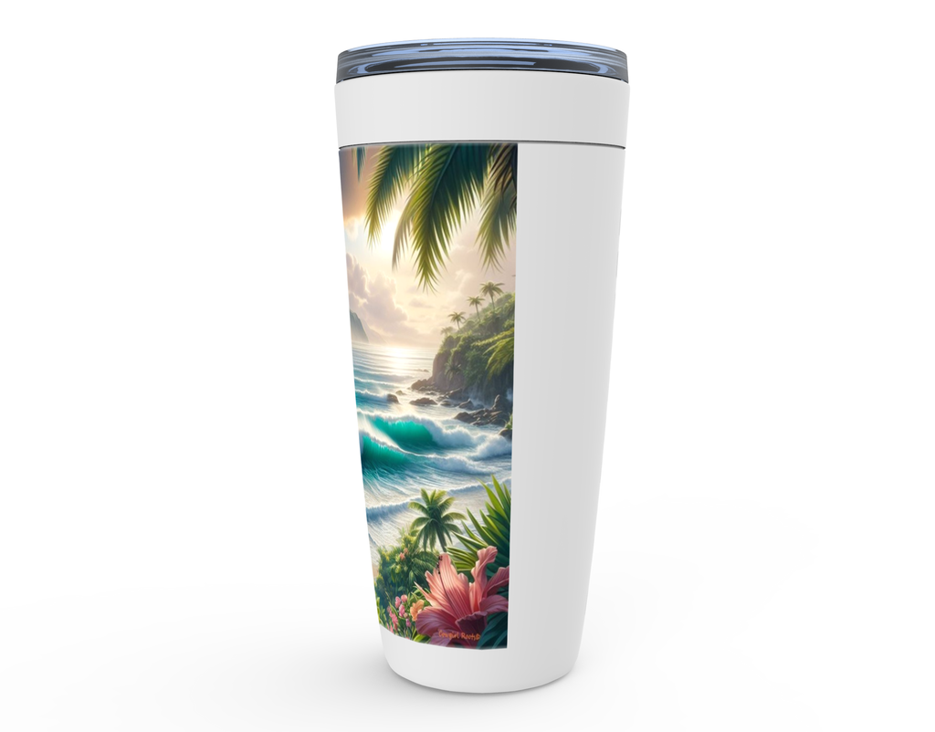 Cowgirl Roots™ Tropical Grey  Stallion Tumbler 20oz Stainless Steel Insulated Hot and Cold Travel Mugs