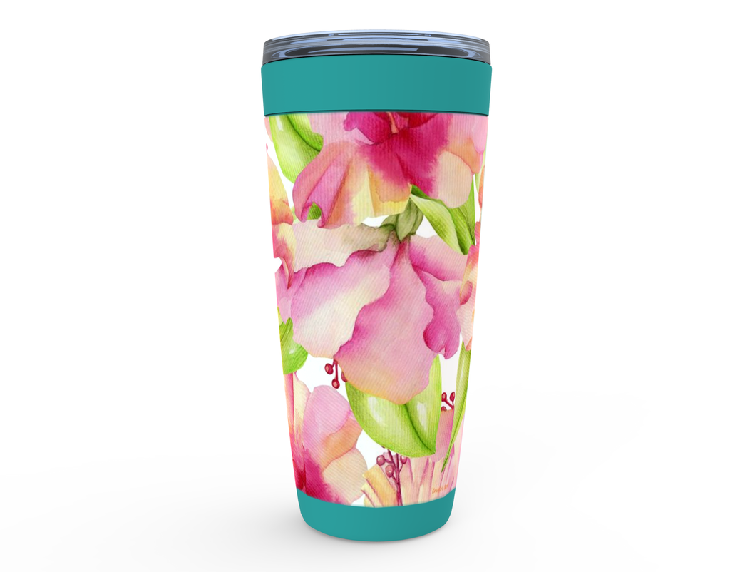 Cowgirl Roots™ Hawaiian Hibiscus Flowers Tumbler 20oz Stainless Steel Insulated Hot and Cold Travel Mugs