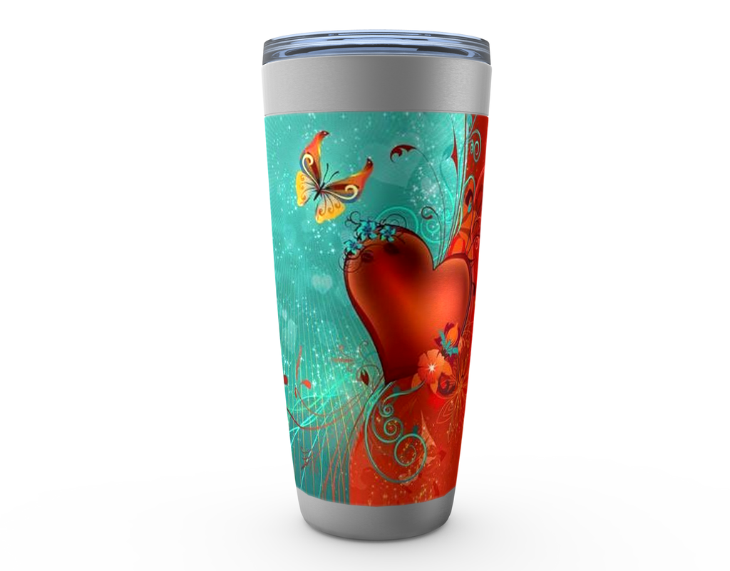 Cowgirl Roots™  Butterfly Love Tumbler 20oz Stainless Steel Insulated Hot and Cold Travel Mugs