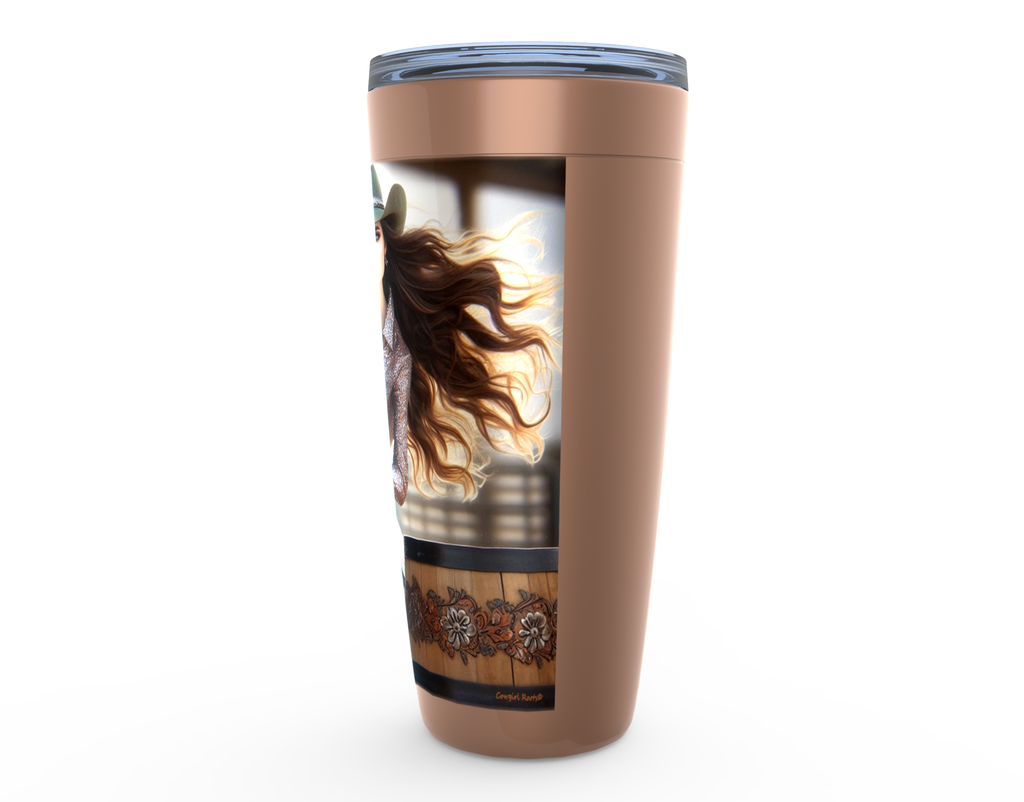 Cowgirl Roots™ Tumbler 20oz Rodeo Barrel Racer Stainless Steel Insulated Hot and Cold Travel Tumbler Mugs