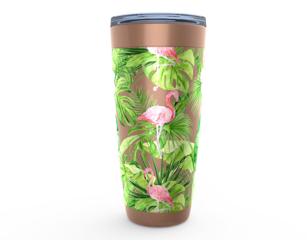 Cowgirl Roots™ Tropical Flamingos Tumbler 20oz Stainless Steel Insulated Hot and Cold Travel Mugs