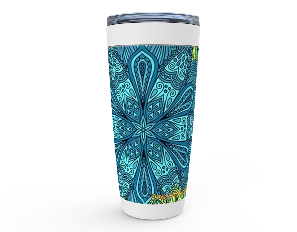 Cowgirl Roots™ Bohemian Tribal Flowers Tumbler 20oz Stainless Steel Insulated Hot and Cold Travel Mugs