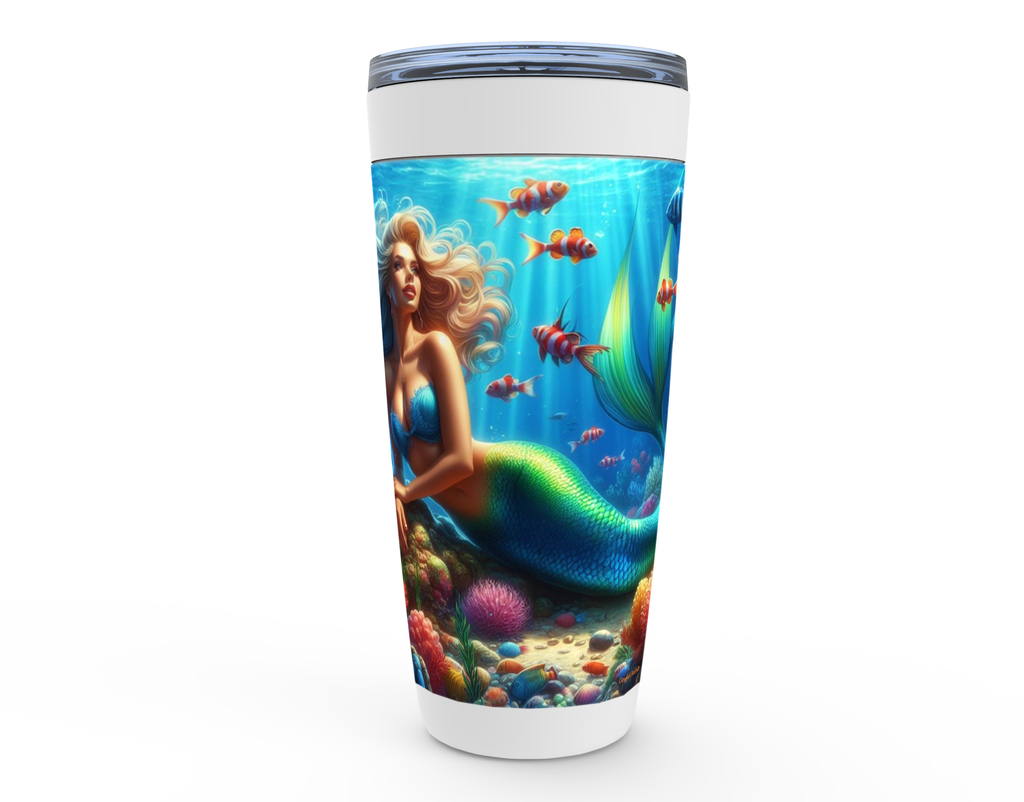 Cowgirl Roots™ Mermaid Coral Tumbler 20oz Stainless Steel Insulated Hot and Cold Travel Mugs