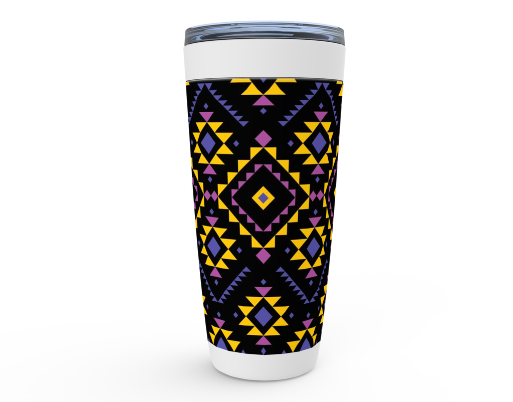 Cowgirl Roots™ Purple Tribal Western Design Tumbler 20oz Stainless Steel Insulated Hot and Cold Travel Mugs