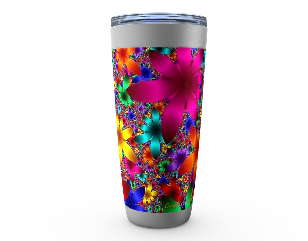 Cowgirl Roots™ Metallic Flowers Tumbler 20oz Stainless Steel Insulated Hot and Cold Travel Mugs