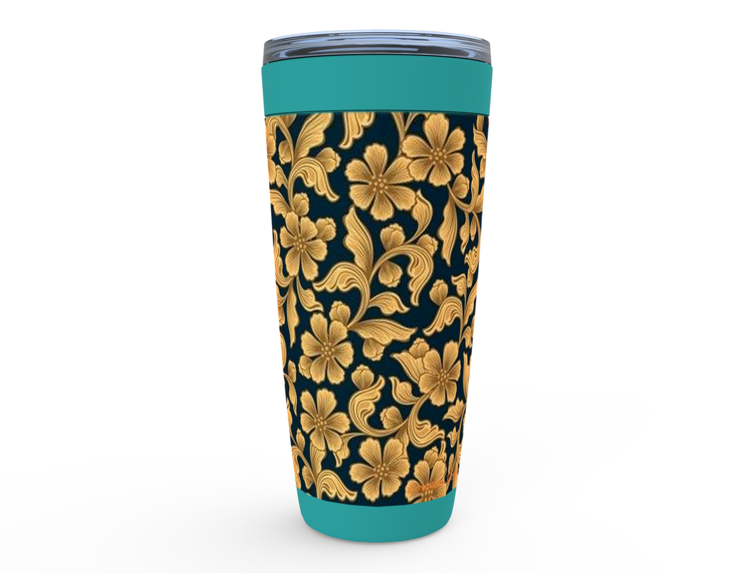 Cowgirl Roots™ Golden Flowers Tumbler 20oz Stainless Steel Insulated Hot and Cold Travel Mugs