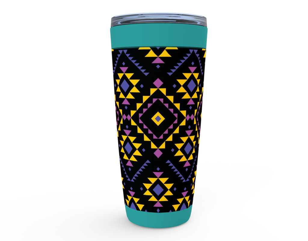 Cowgirl Roots™ Purple Tribal Western Design Tumbler 20oz Stainless Steel Insulated Hot and Cold Travel Mugs