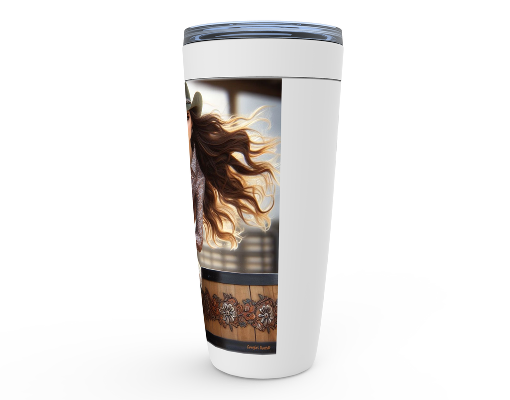 Cowgirl Roots™ Tumbler 20oz Rodeo Barrel Racer Stainless Steel Insulated Hot and Cold Travel Tumbler Mugs