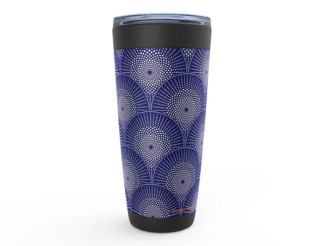 Cowgirl Roots™Medallion Blue Tumbler 20oz Stainless Steel Insulated Hot and Cold Travel Mugs