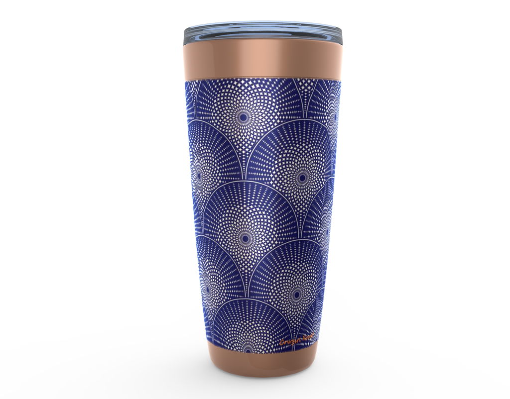 Cowgirl Roots™Medallion Blue Tumbler 20oz Stainless Steel Insulated Hot and Cold Travel Mugs