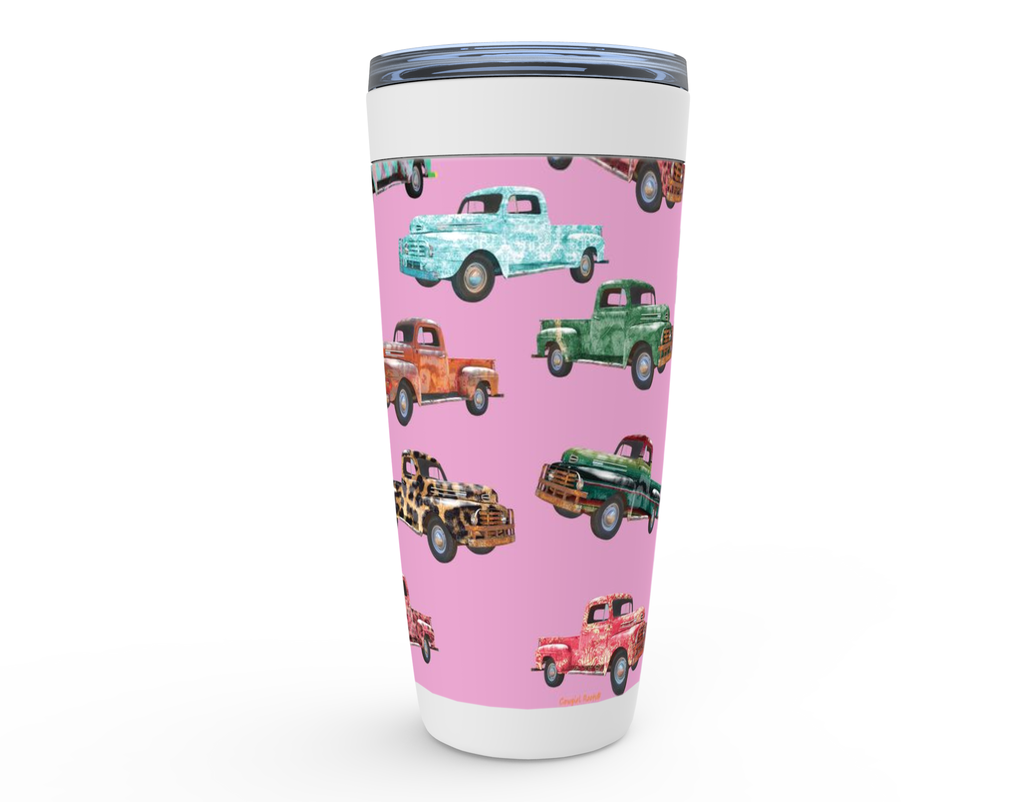 Cowgirl Roots™ Bohemian Vintage Trucks Tumbler 20oz Stainless Steel Insulated Hot and Cold Travel Mugs