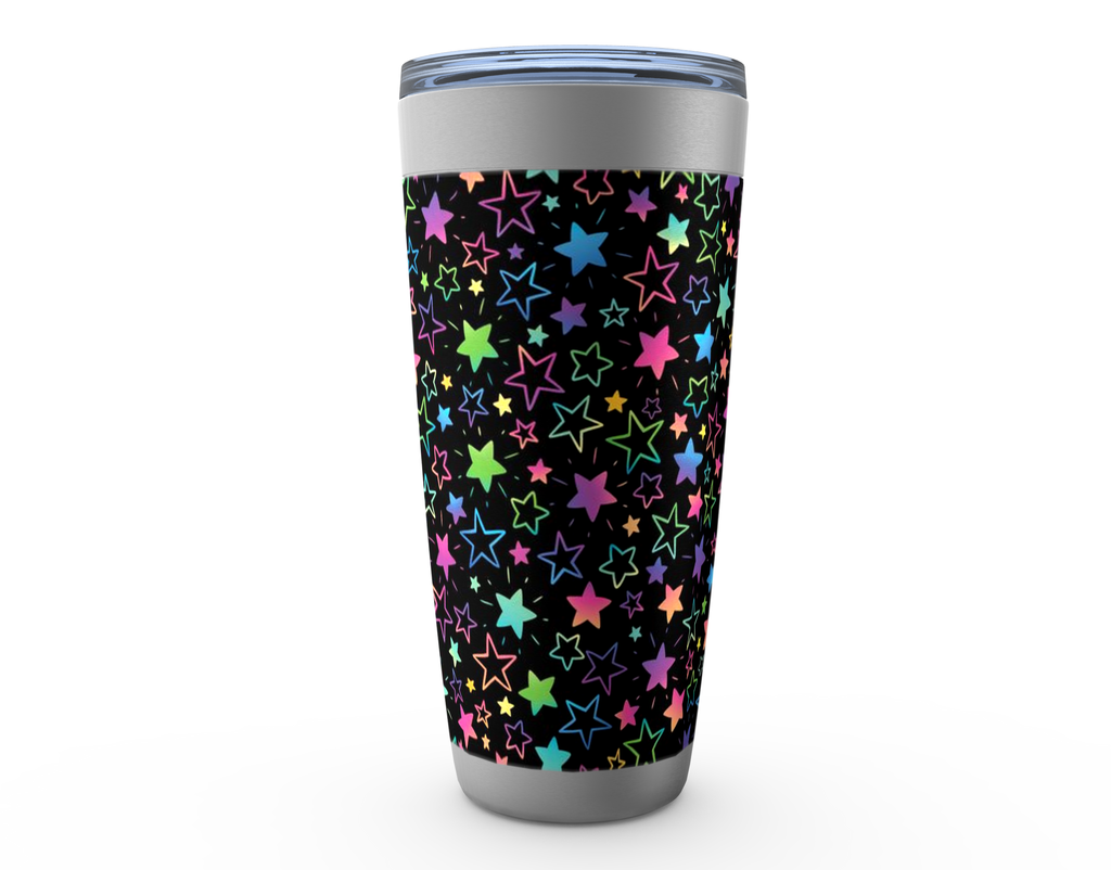 Cowgirl Roots™ Rainbow Stars Design Tumbler 20oz Stainless Steel Insulated Hot and Cold Travel Mugs