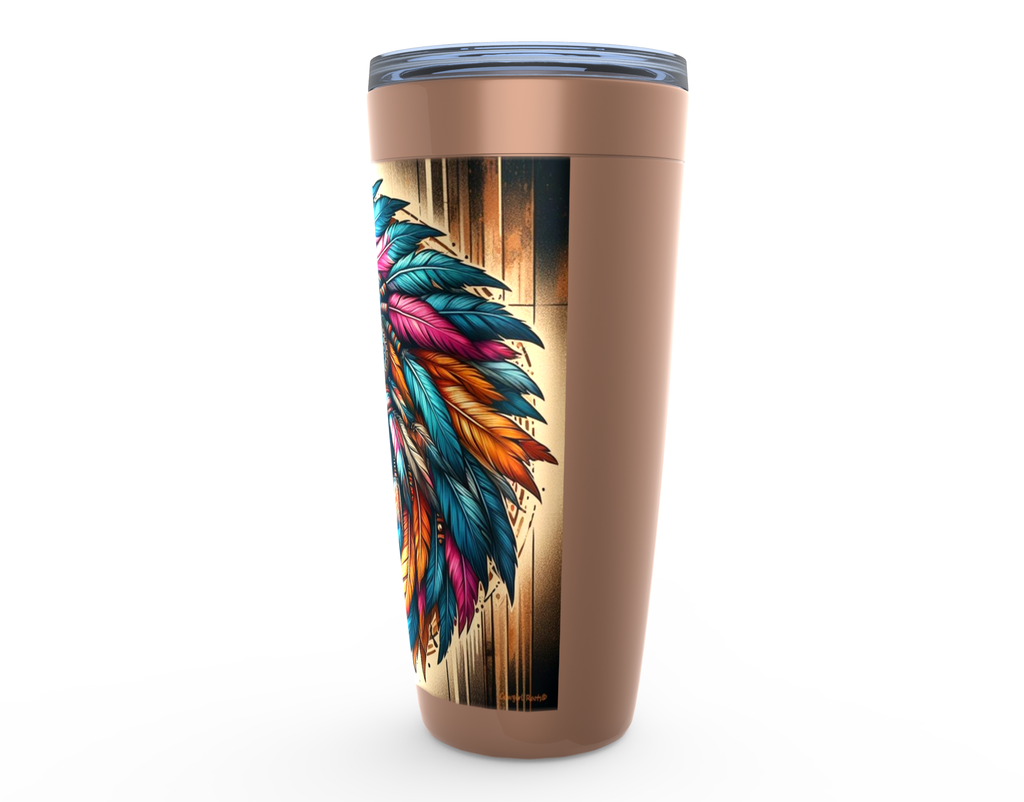 Cowgirl Roots™ Tribal Horse Chief Tumbler 20oz Rodeo Barrel Racer Stainless Steel Insulated Hot and Cold Travel Tumbler Mugs