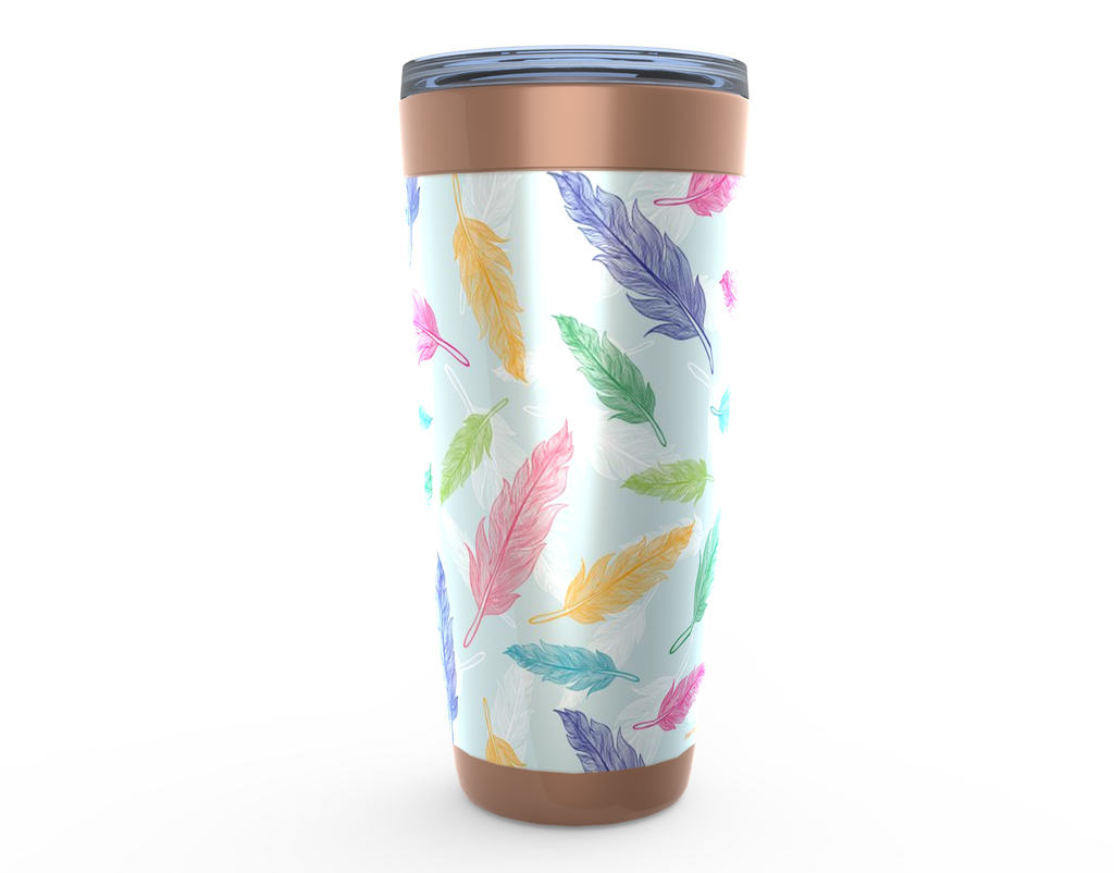 Cowgirl Roots™ Spring Feathers Tumbler 20oz Stainless Steel Insulated Hot and Cold Travel Mugs