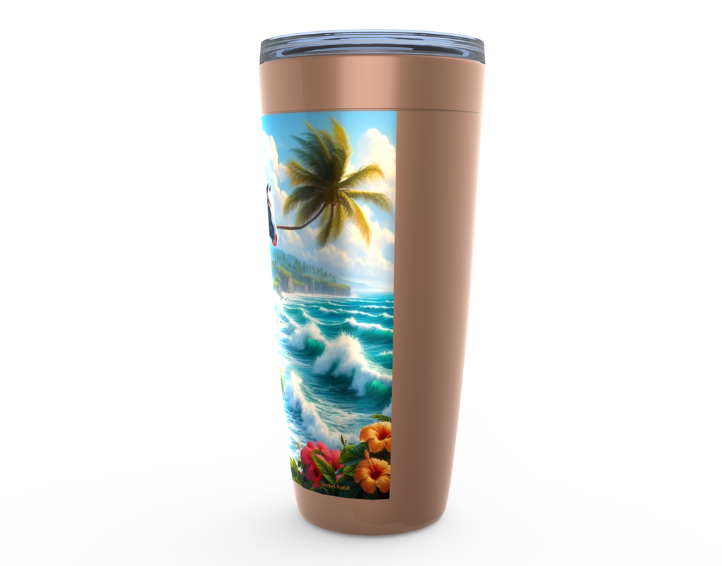 Cowgirl Roots™ Tropical Red and White Paint Horse Tumbler 20oz Stainless Steel Insulated Hot and Cold Travel Mugs