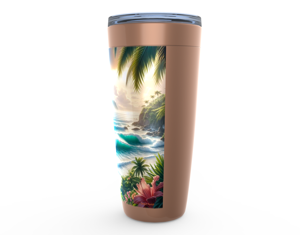 Cowgirl Roots™ Tropical Grey  Stallion Tumbler 20oz Stainless Steel Insulated Hot and Cold Travel Mugs