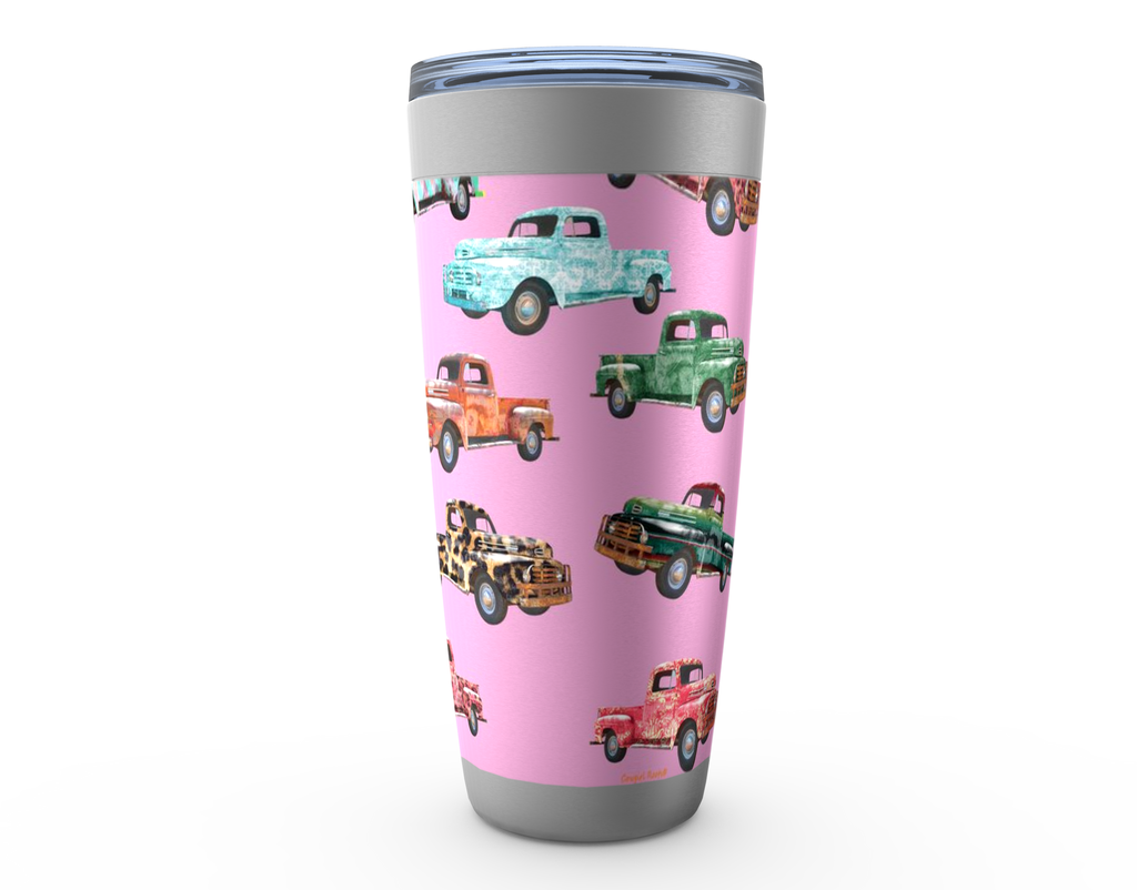 Cowgirl Roots™ Bohemian Vintage Trucks Tumbler 20oz Stainless Steel Insulated Hot and Cold Travel Mugs