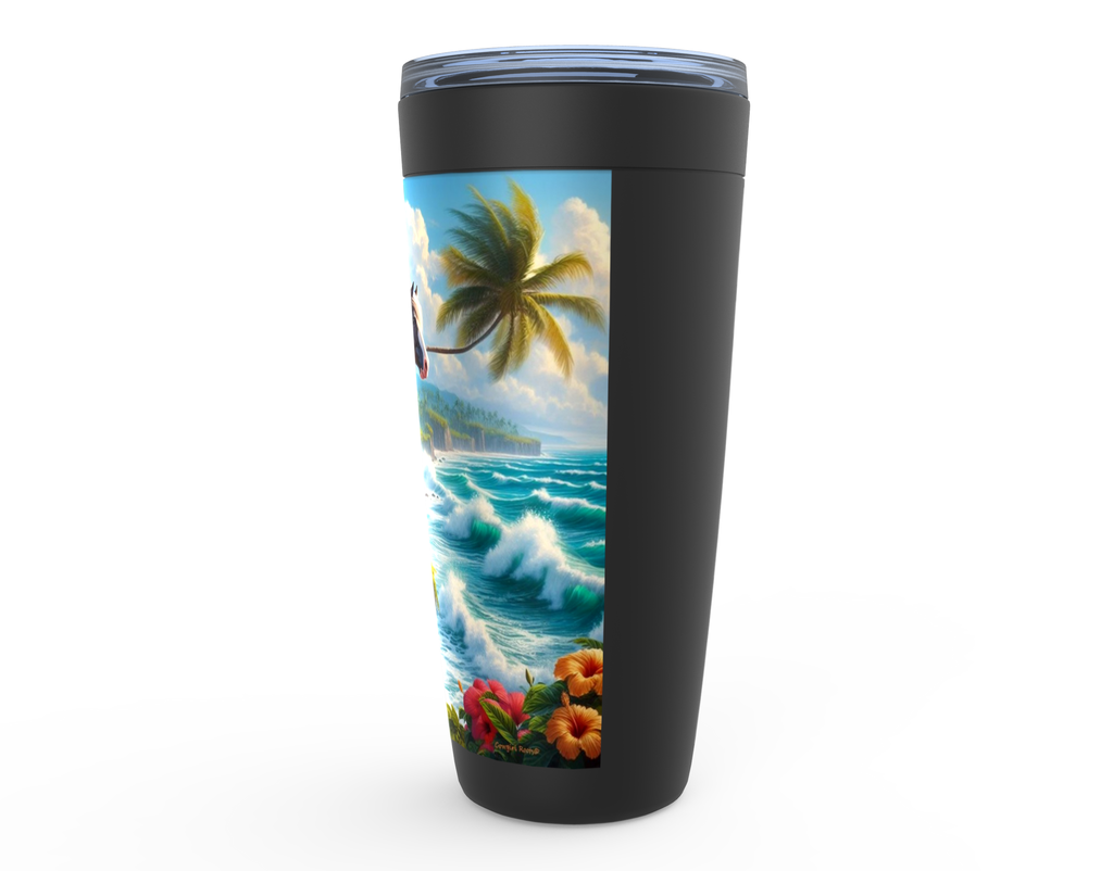 Cowgirl Roots™ Tropical Red and White Paint Horse Tumbler 20oz Stainless Steel Insulated Hot and Cold Travel Mugs