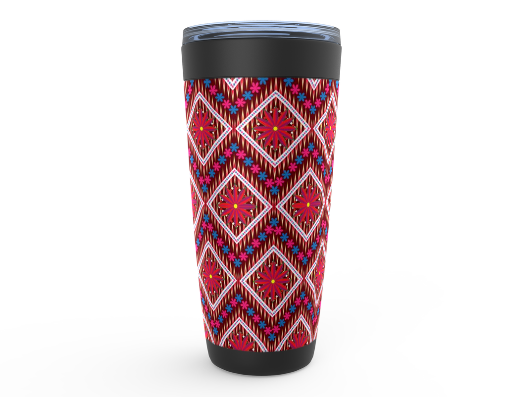 Cowgirl Roots™ Tribal Tropic Flower Design Tumbler 20oz Stainless Steel Insulated Hot and Cold Travel Mugs