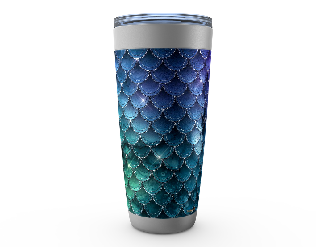 Cowgirl Roots™ Mermaid Print Tumbler 20oz Stainless Steel Insulated Hot and Cold Travel Mugs