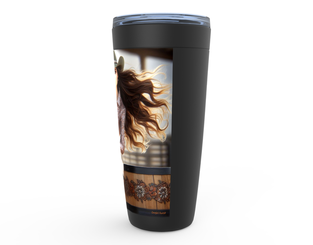 Cowgirl Roots™ Tumbler 20oz Rodeo Barrel Racer Stainless Steel Insulated Hot and Cold Travel Tumbler Mugs