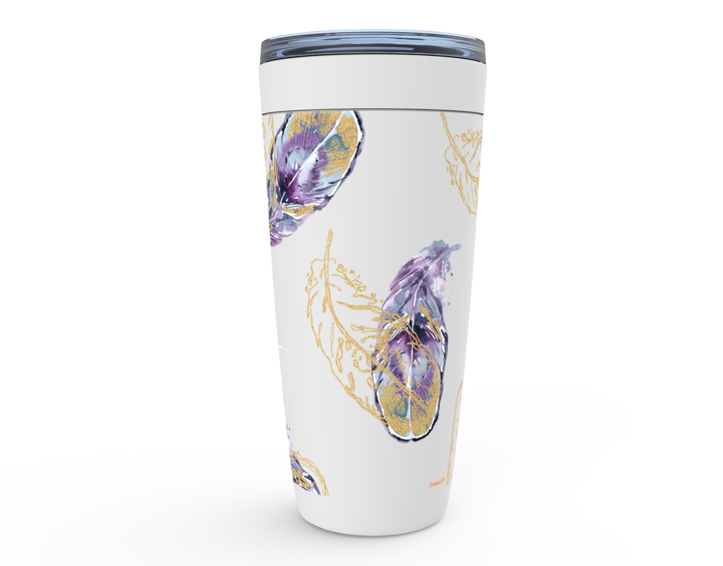 Cowgirl Roots™ Purple and Golden Feathers Tumbler 20oz Stainless Steel Insulated Hot and Cold Travel Mugs